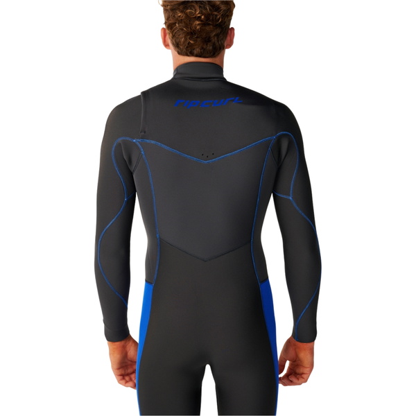 2026 Rip Curl Herre Dawn Patrol 5/3mm Chest Zip V&aring;ddragt 16PMFS - Grey / Blue